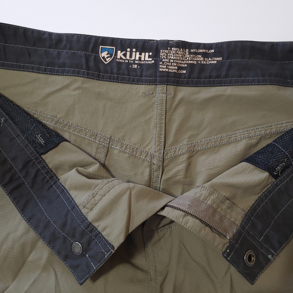 Kuhl Cargo Shorts Nylon Lightweight Hiking Khaki Quick Dry Men's Size 38 - Picture 2 of 12